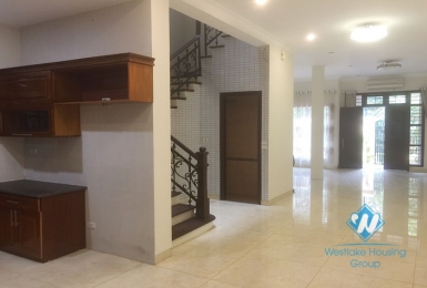An unfurnished three-floor villa in Ciputra in Tay Ho district, Hanoi